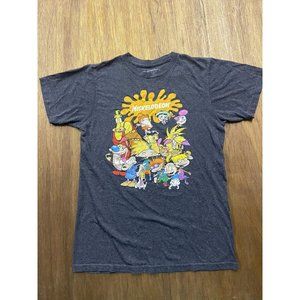 Nickelodeon Retro Nick Toon Gray Graphic Crew Neck Tee Fifth Sun Medium